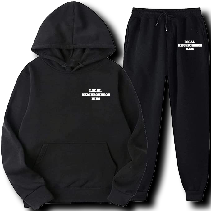 BLK LEAK LOCAL NEIGHBORHOOD KIDS EMBROIDERY SWEATSUITS - UNISEX