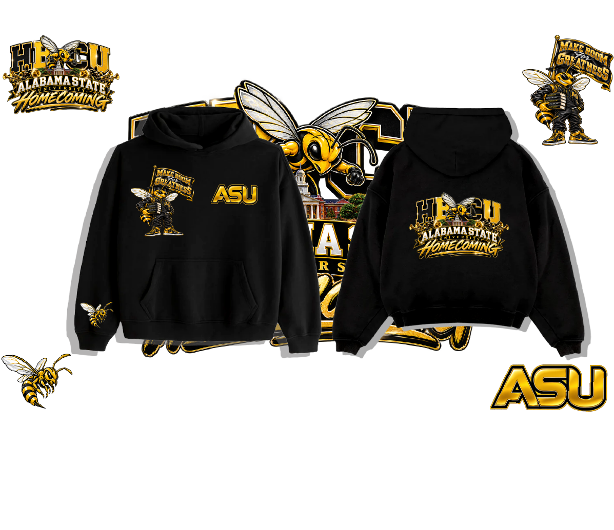 BLK ALABAMA STATE U HOODIE