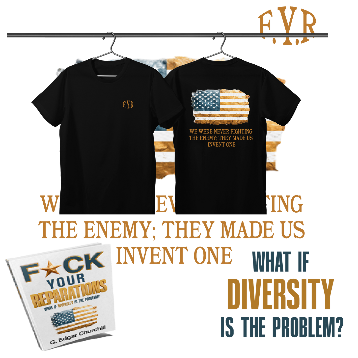 BLK F* YOUR REPARATIONS T-SHIRT WITH BOOK