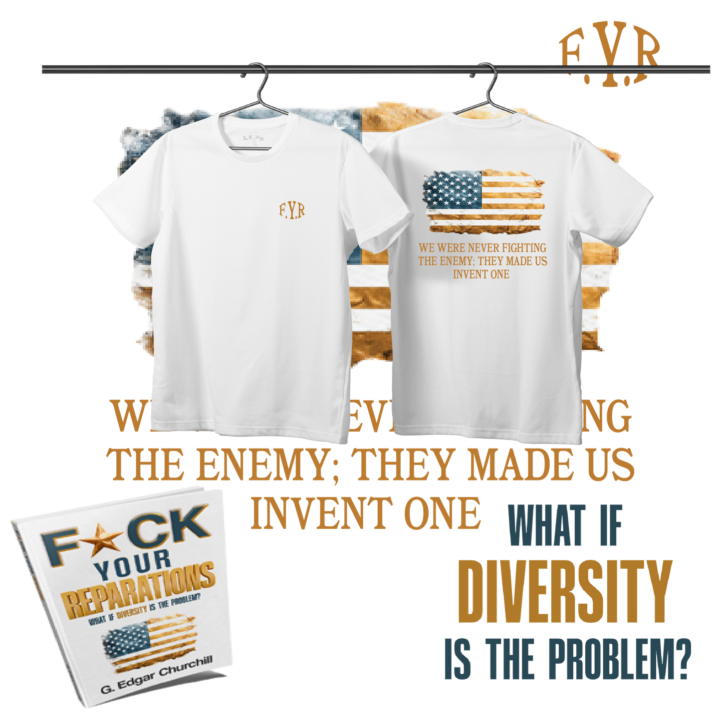 WHITE F* YOUR REPARATIONS T-SHIRT WITH BOOK