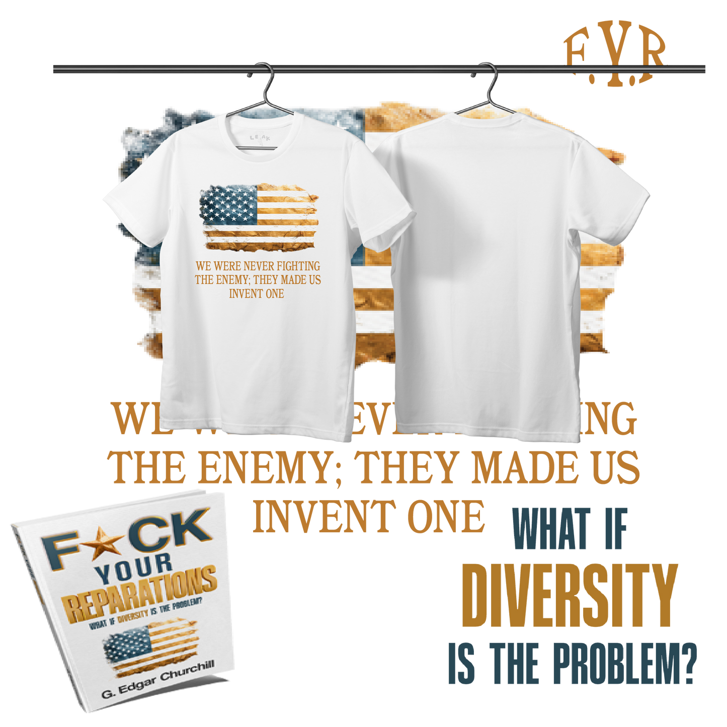 WHITE F* YOUR REPARATIONS T-SHIRT WITH BOOK