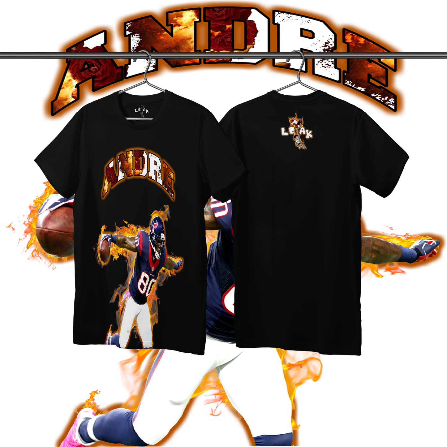 LEAK ANDRE FLAMES & ROSES T-SHIRT