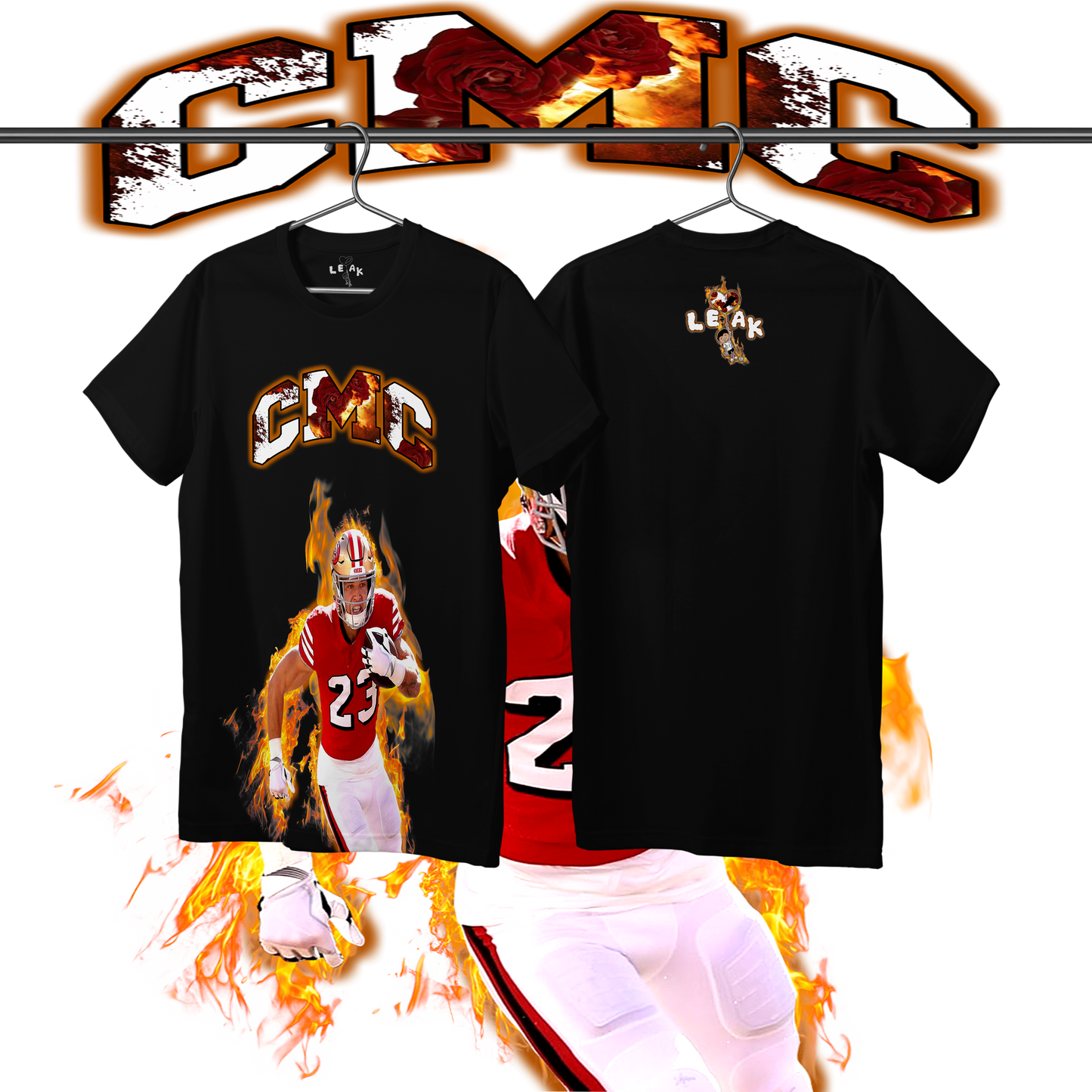 LEAK CMC FLAMES & ROSES T-SHIRT