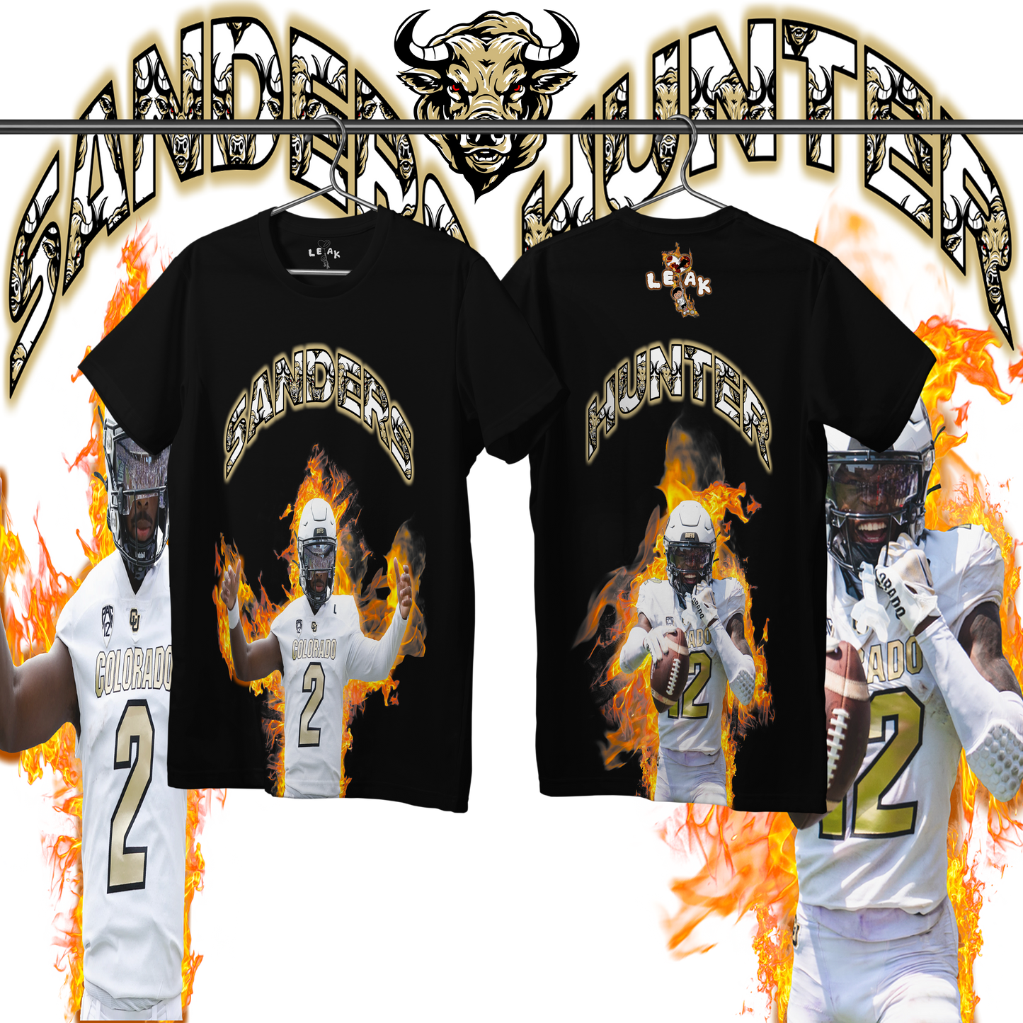 LEAK SANDERS & HUNTER CU FLAMES T-SHIRTS