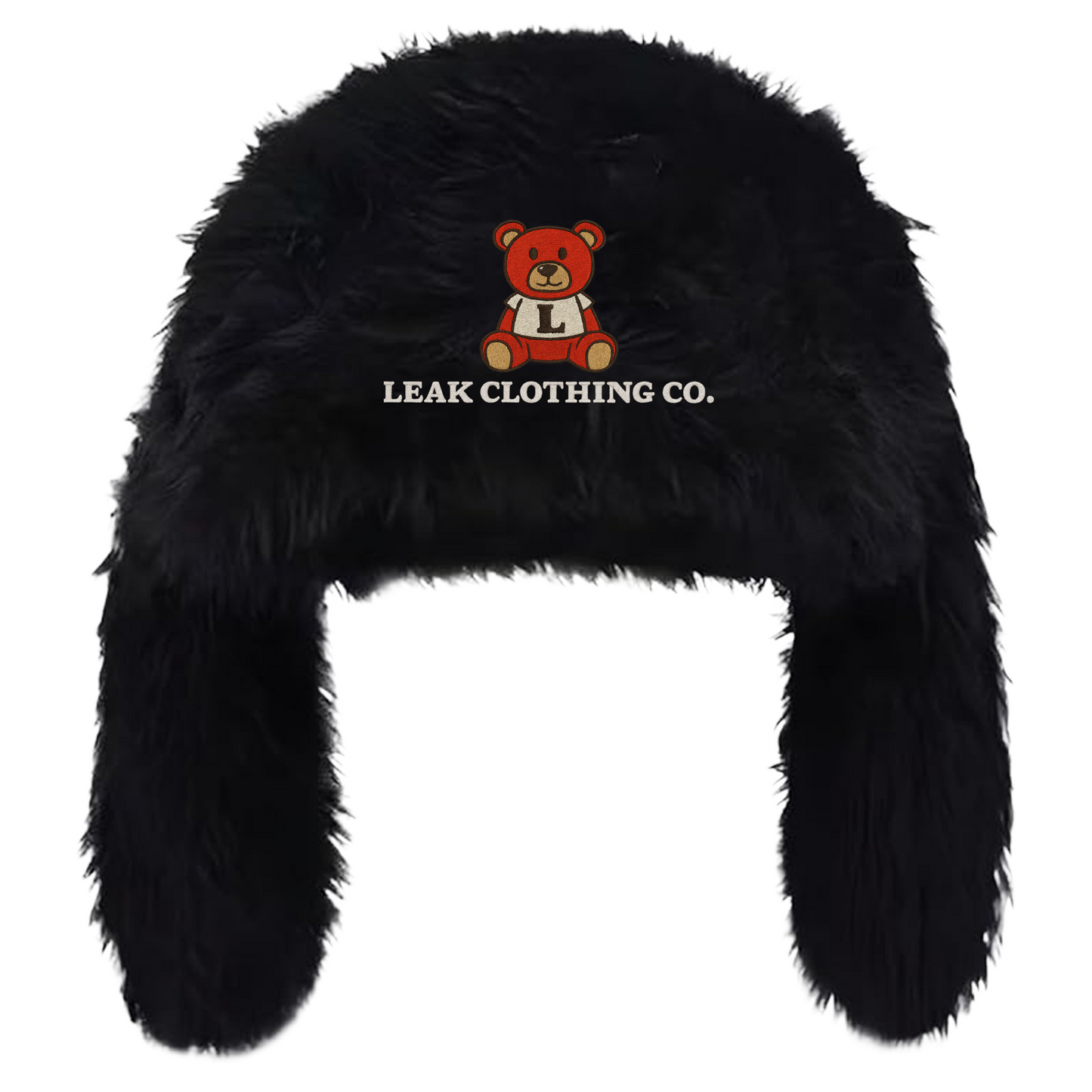 BLK FURRY LEAK BEAR FISHERMAN BUCKET HAT