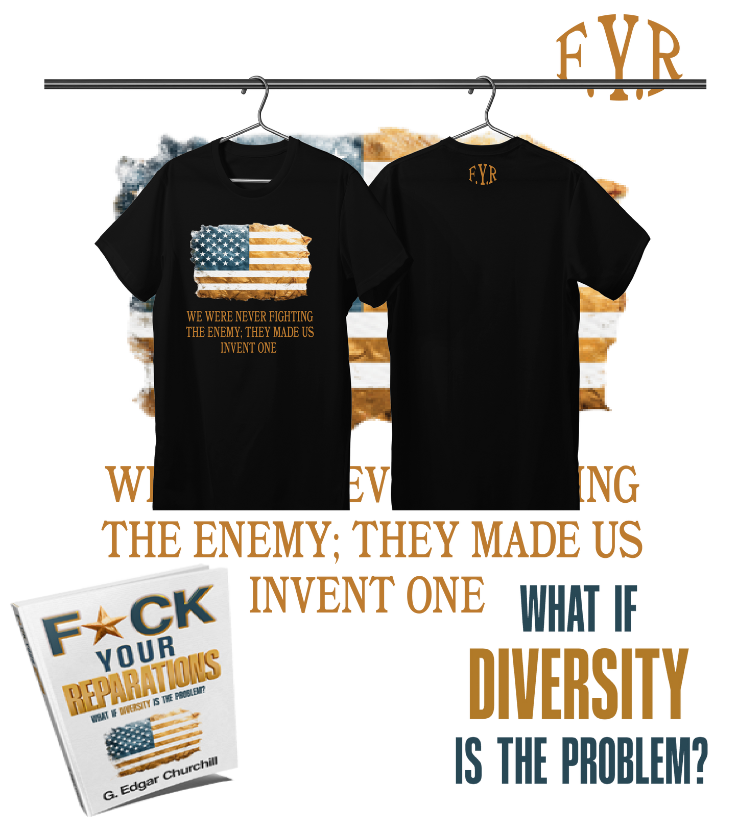 BLK F* YOUR REPARATIONS T-SHIRT WITH BOOK