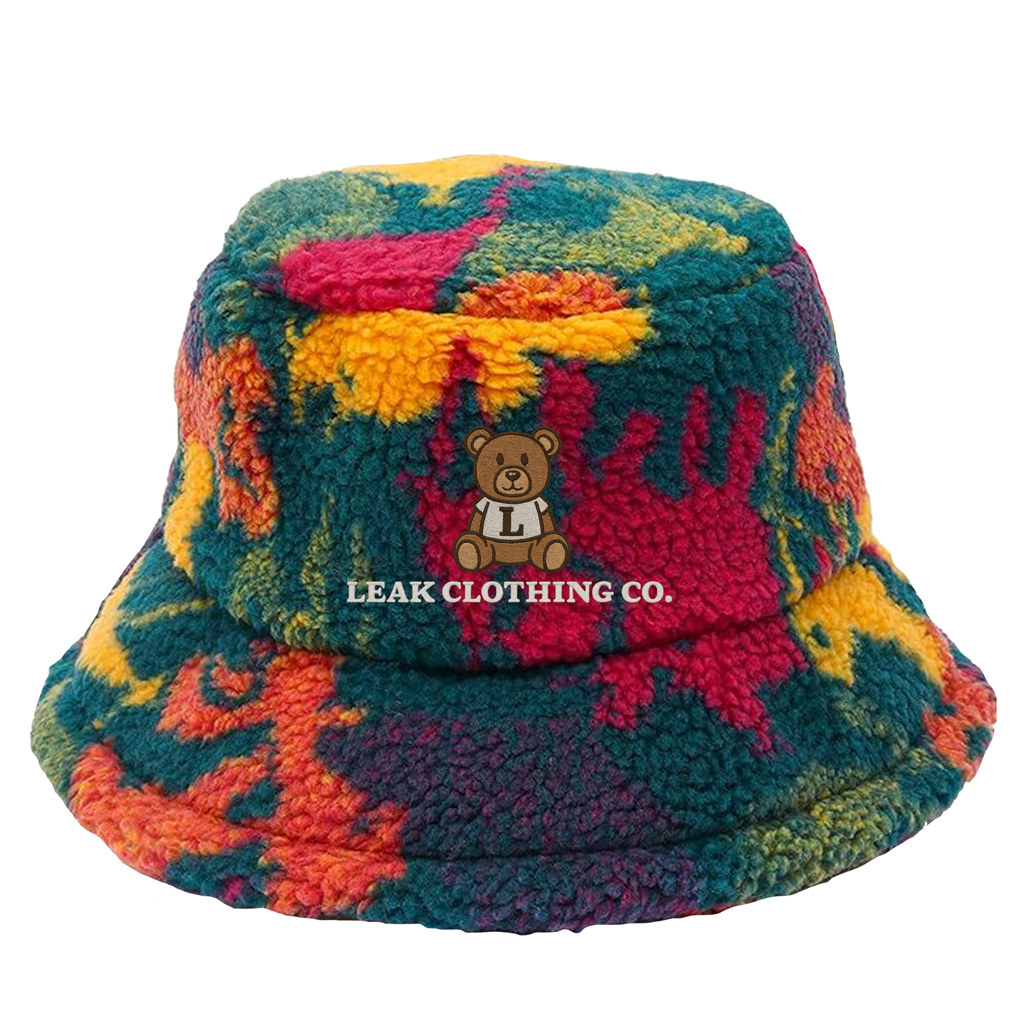 LEAK BEAR (MULTI-COLOR FUR) EMBROIDERY BUCKET HAT