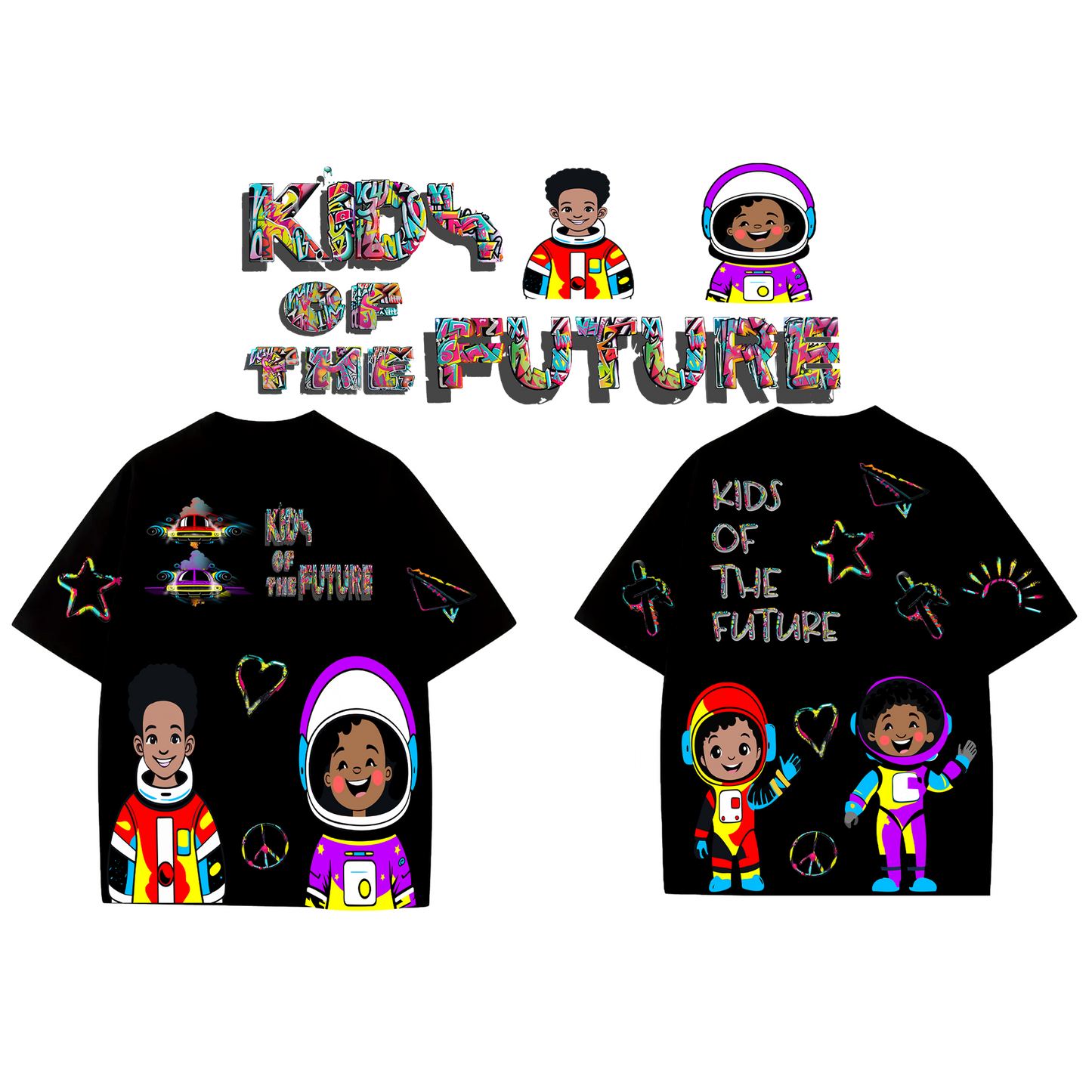 LEAK BLK KIDS OF THE FUTURE DROP SHOULDER T-SHIRT