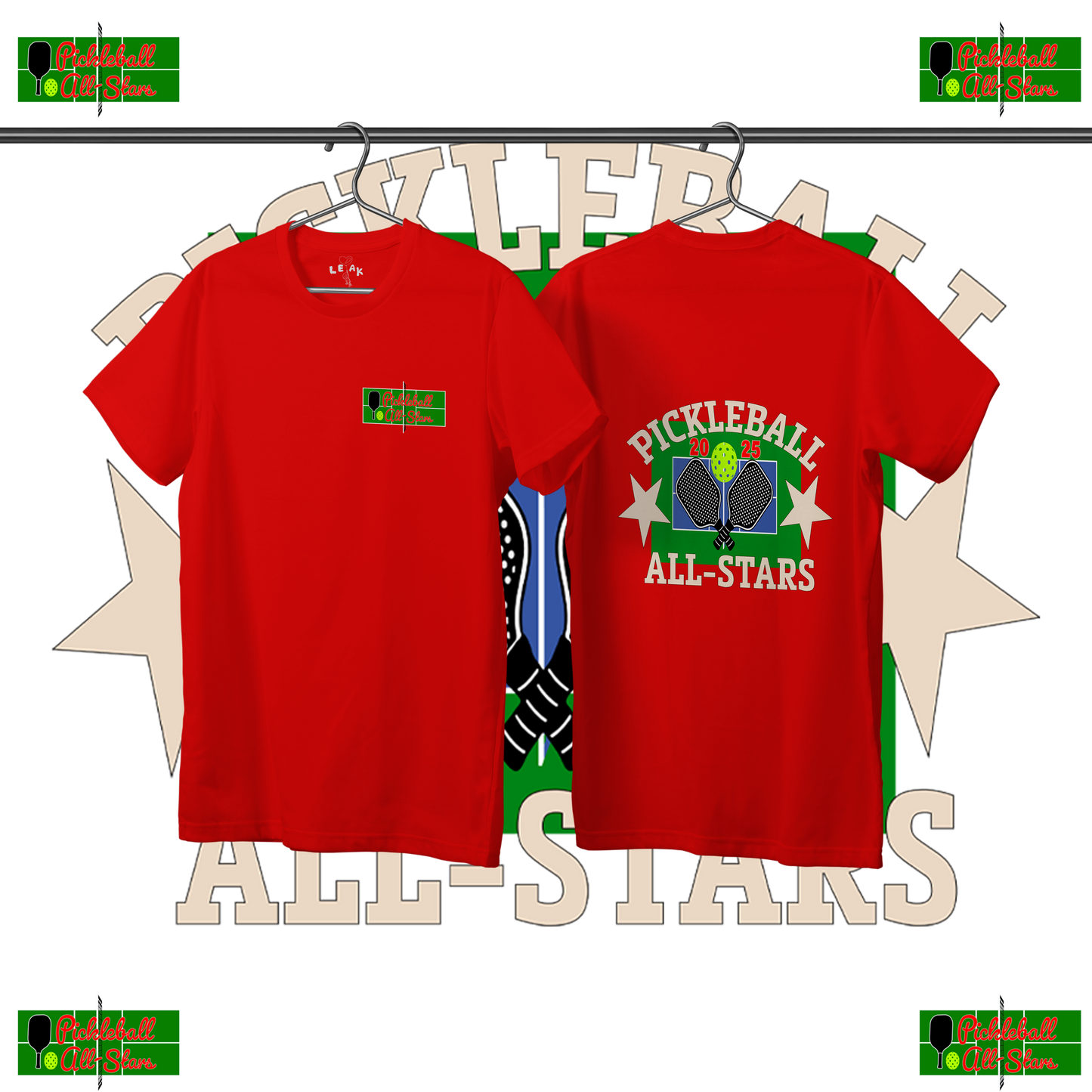 LEAK RED PICKLEBALL ALL-STARS T-SHIRT