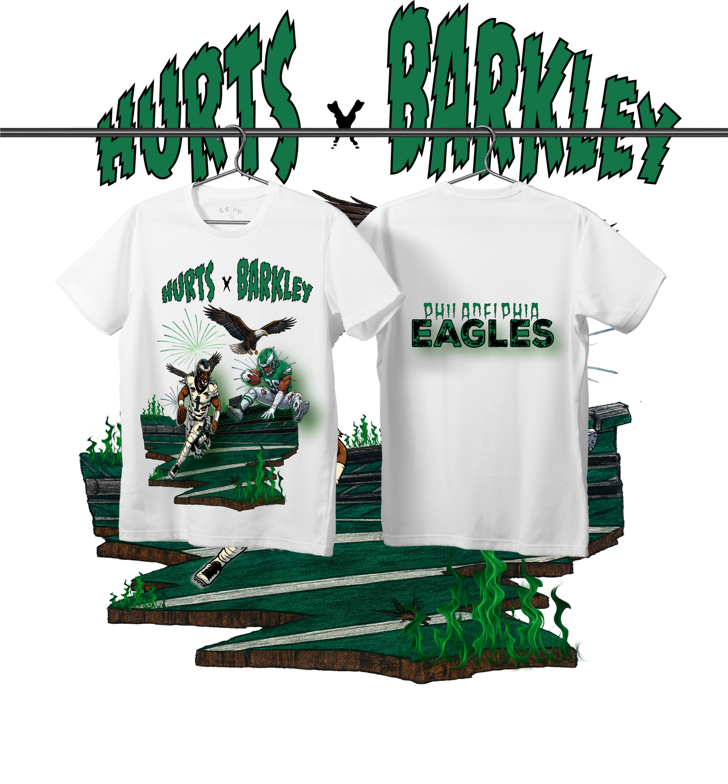 LEAK WHITE HURT X BARKLEY T-SHIRT