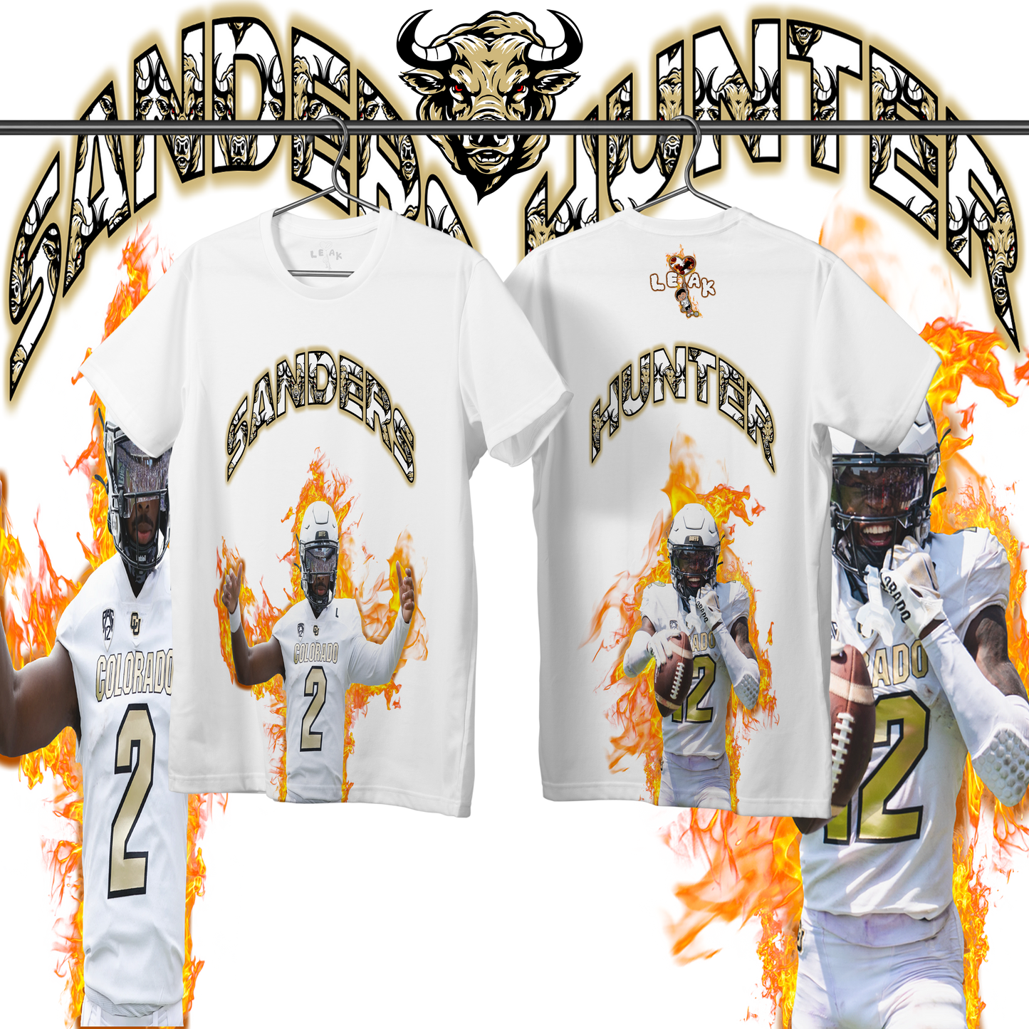 LEAK SANDERS & HUNTER CU FLAMES T-SHIRTS