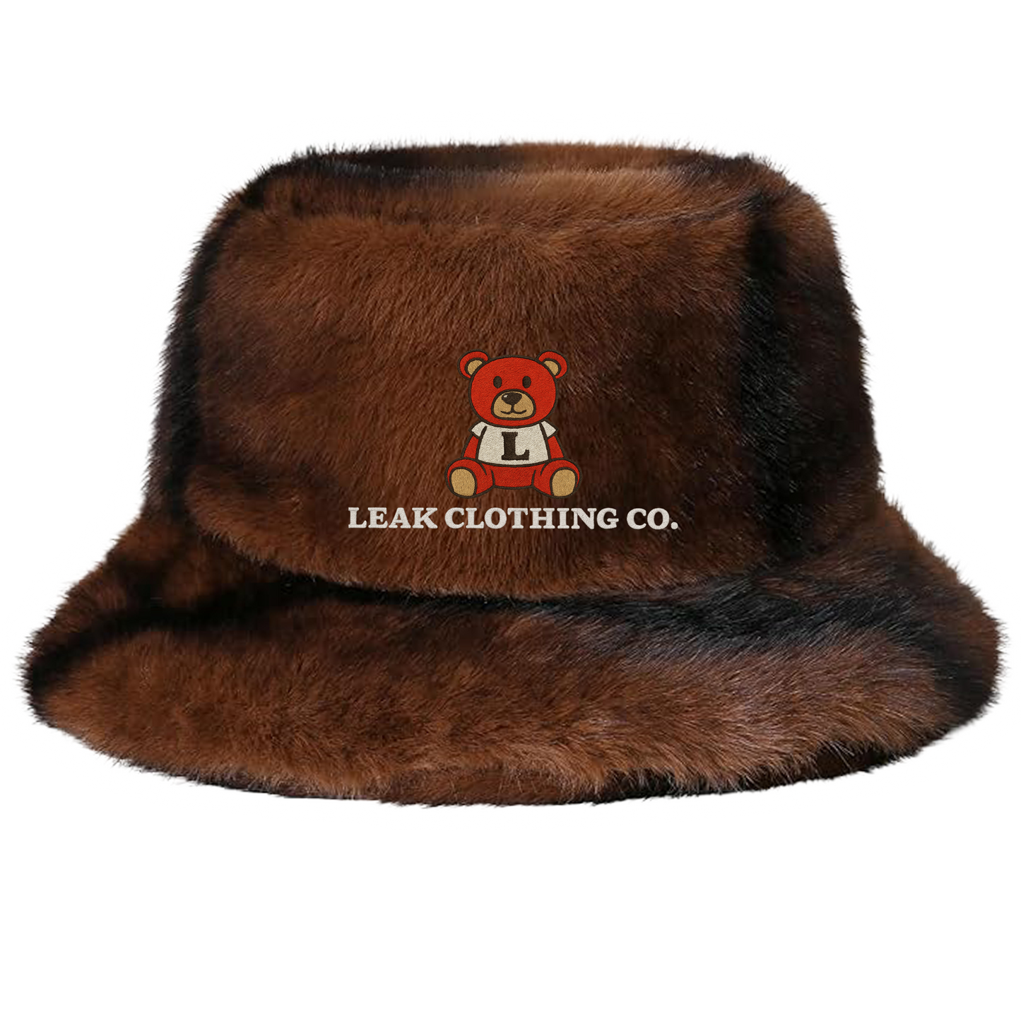 BROWN FURRY LEAK BEAR BUCKET HAT