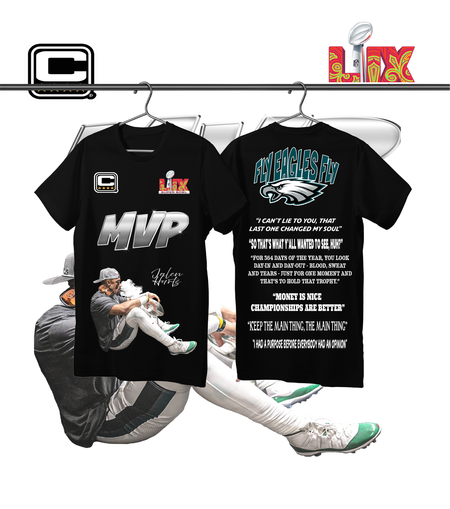 LEAK BLK JALEN HURTS MVP T-SHIRT