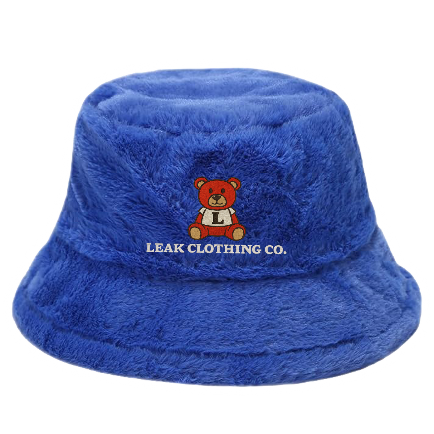 ROYAL BLUE FURRY LEAK BEAR BUCKET HAT