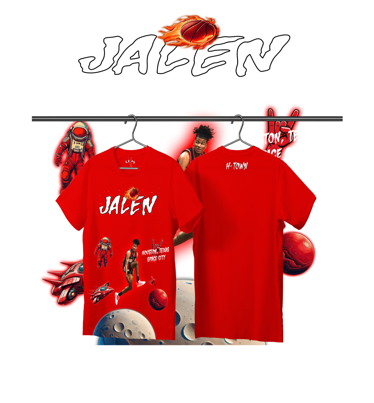 LEAK RED ROWDY/ SPACE CITY JALEN T-SHIRT