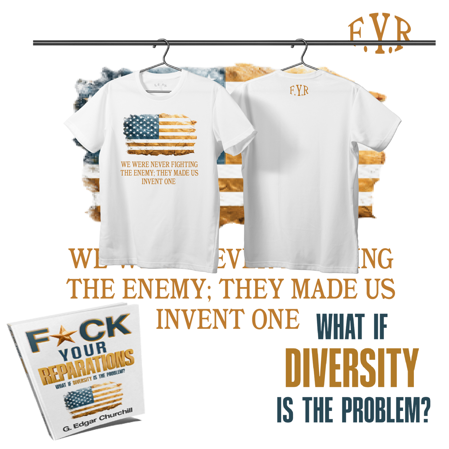 WHITE F* YOUR REPARATIONS T-SHIRT WITH BOOK