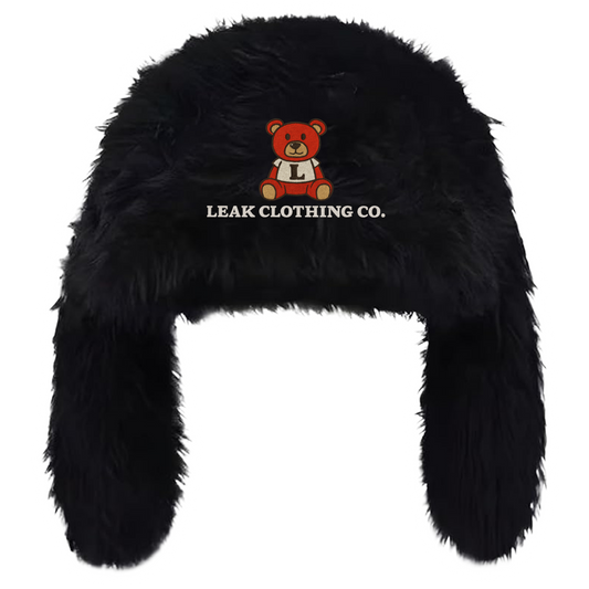 BLK FURRY LEAK BEAR FISHERMAN BUCKET HAT