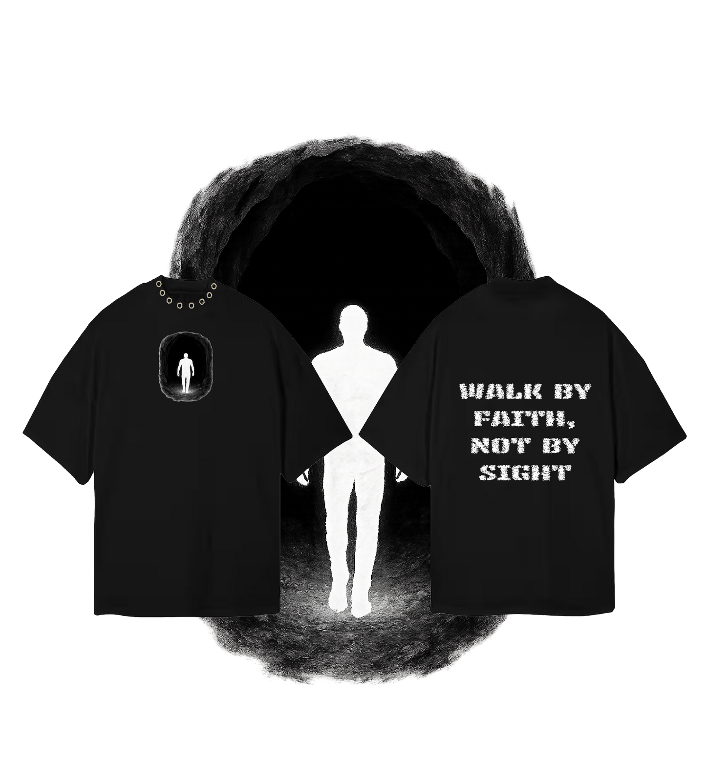 BLK LEAK 5:7 WALK BY FAITH DROP SHOULDER T-SHIRT