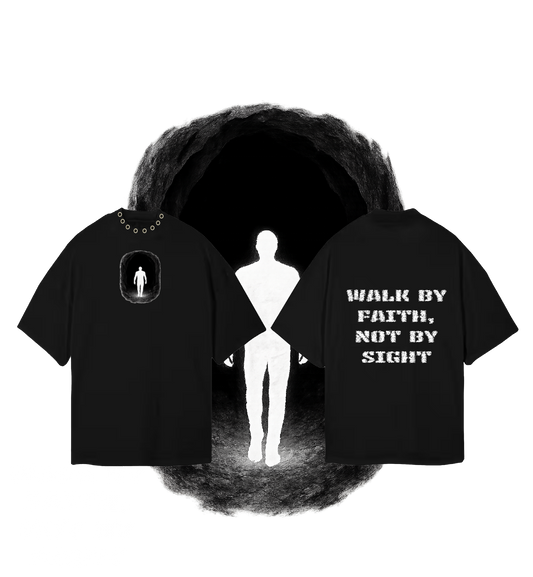 BLK LEAK 5:7 WALK BY FAITH DROP SHOULDER T-SHIRT