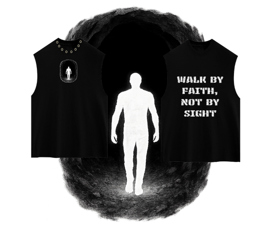 BLK LEAK 5:7 WALK BY FAITH CUT SLEEVE T-SHIRT