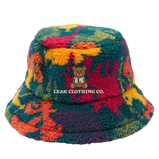 LEAK BEAR (MULTI-COLOR FUR) EMBROIDERY BUCKET HAT