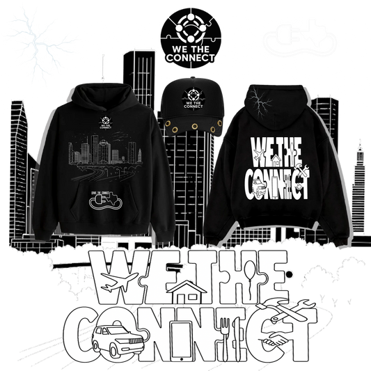 BLK WE THE CONNECT HOODIE AND TRUCKER HAT (GEMSTONE BLK) COMBO