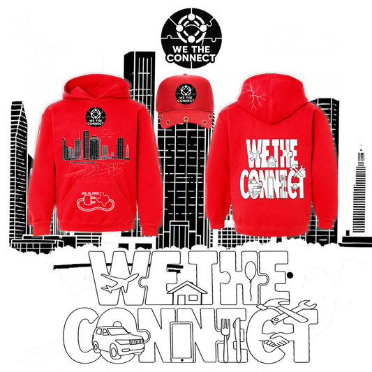RED WE THE CONNECT HOODIE AND TRUCKER HAT (GEMSTONE RED) COMBO