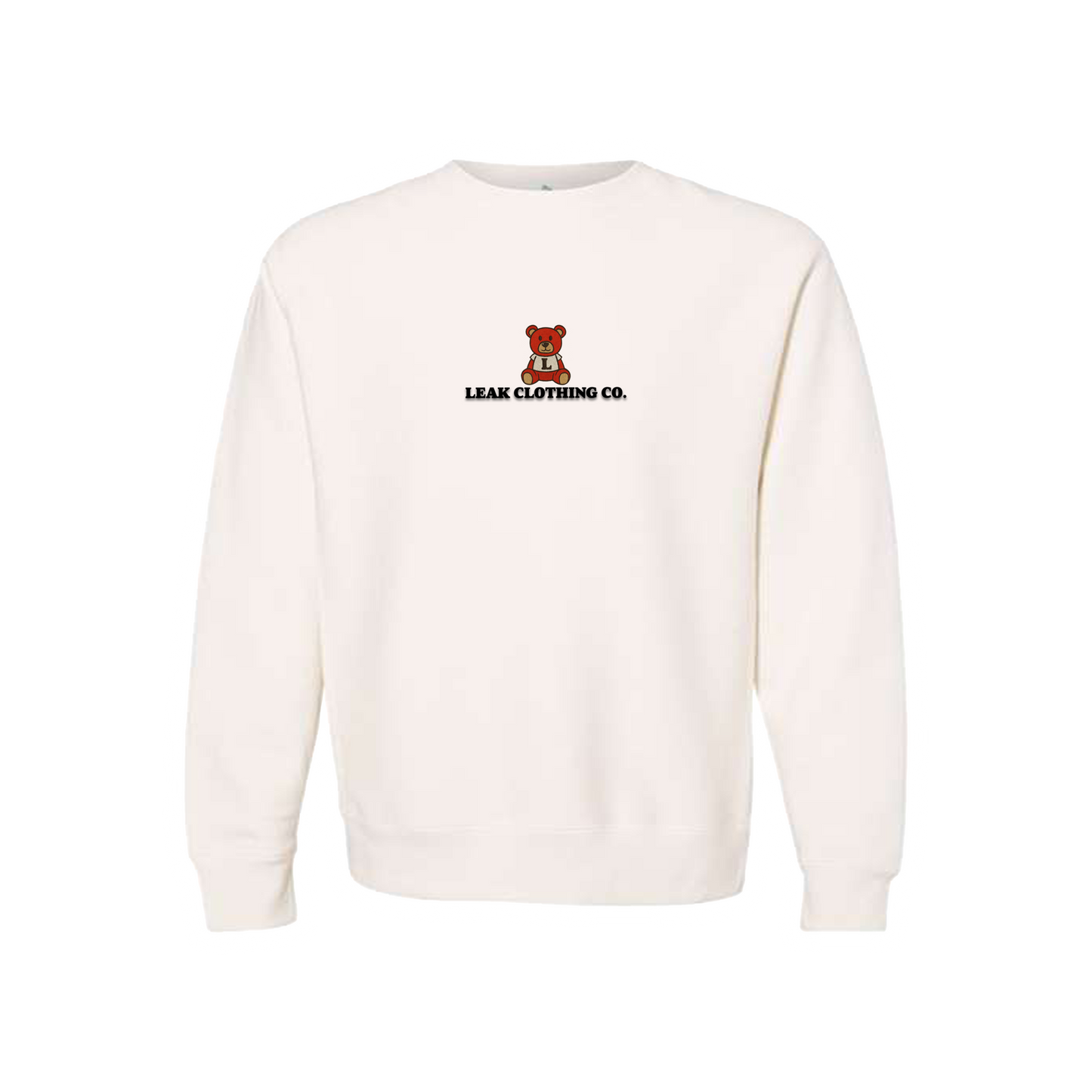CREAM LEAK BEAR RED EMBROIDERY SWEATSHIRT