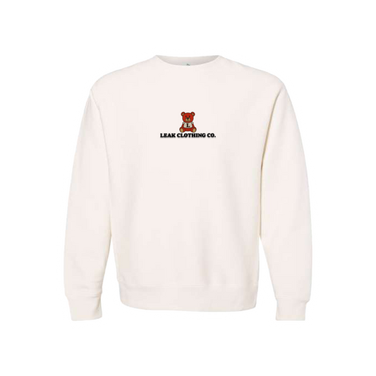 CREAM LEAK BEAR RED EMBROIDERY SWEATSHIRT