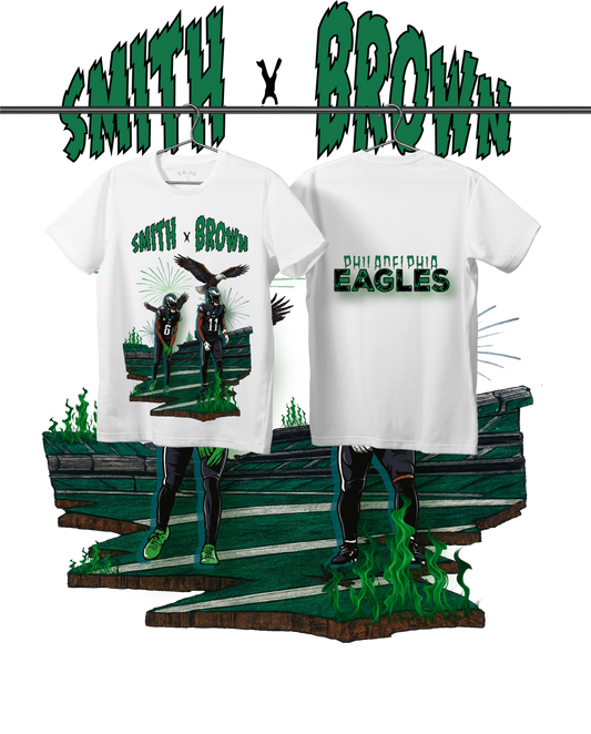 LEAK WHITE SMITH X BROWN T-SHIRT