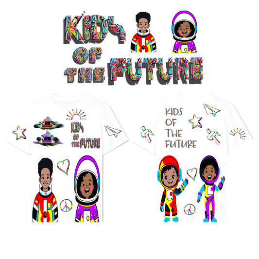 LEAK WHITE KIDS OF THE FUTURE DROP SHOULDER T-SHIRT