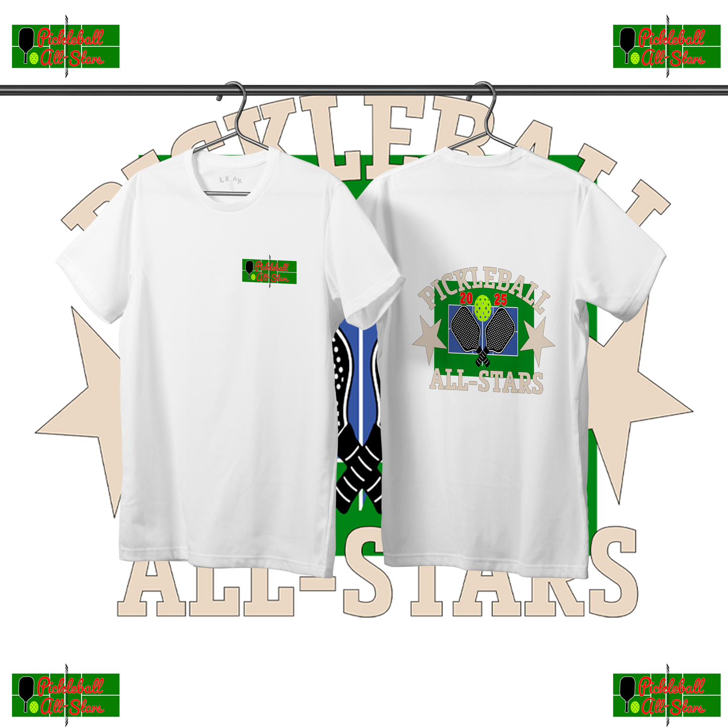 LEAK WHITE PICKLEBALL ALL-STARS T-SHIRT