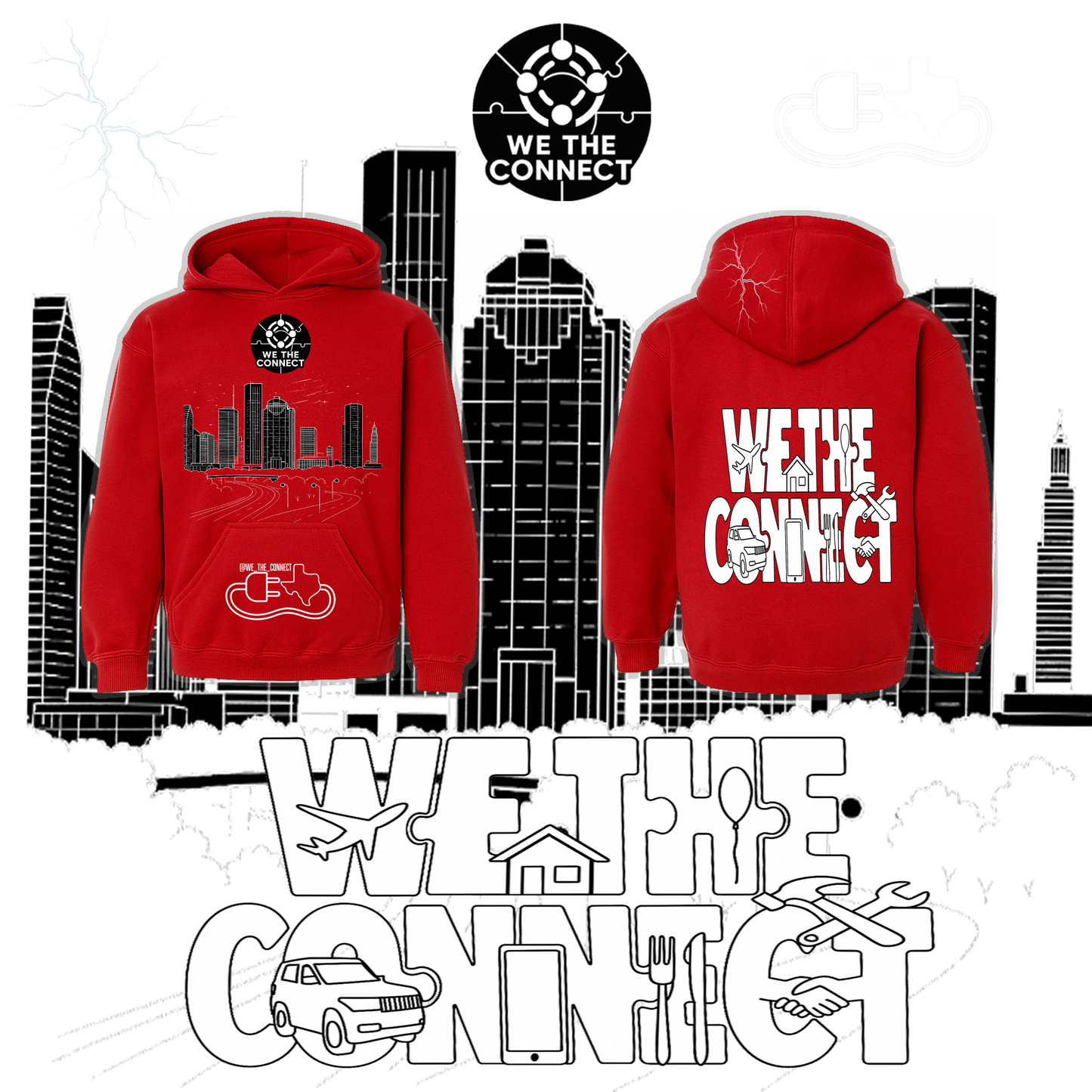 RED WE THE CONNECT HOODIE