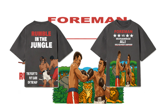 LEAK CONCRETE GRAY ALI VS FOREMAN DROP SHOULDER T-SHIRT