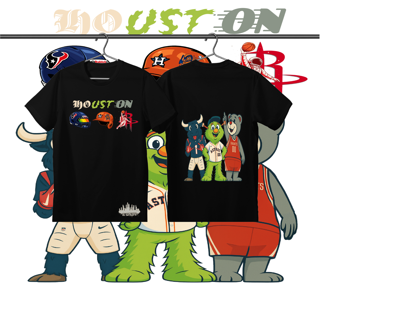 LEAK BLK HTX MASCOT T-SHIRT