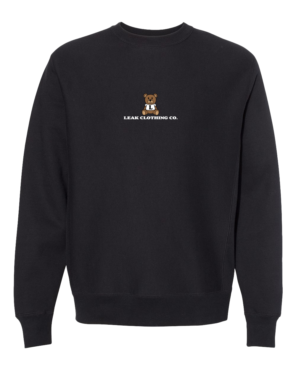 BLK LEAK BEAR EMBROIDERY CREWNECK SWEATSHIRT