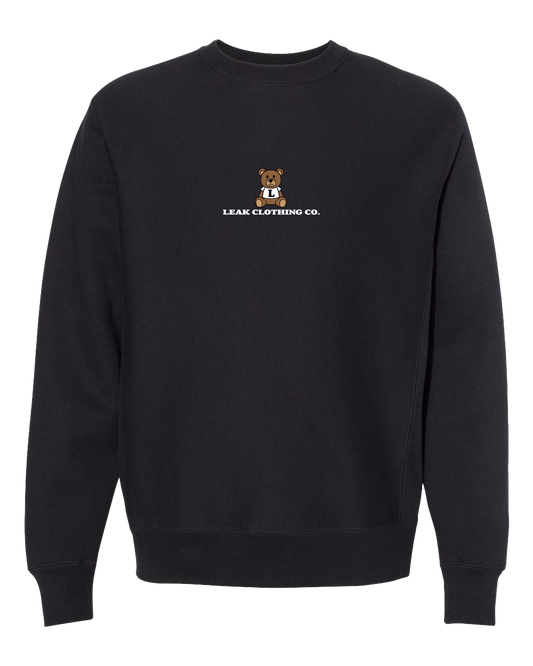 BLK LEAK BEAR EMBROIDERY CREWNECK SWEATSHIRT