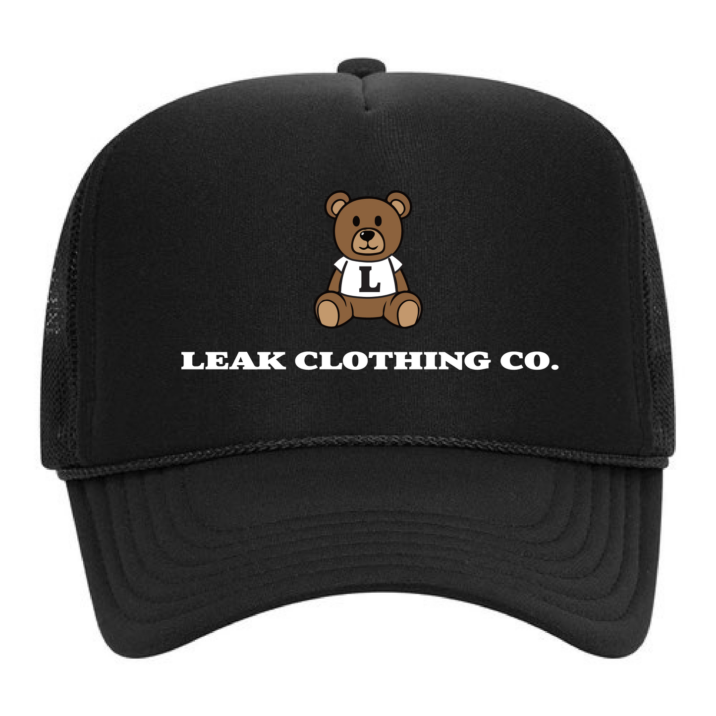 BLK LEAK BEAR EMBROIDERY TRUCKER HAT