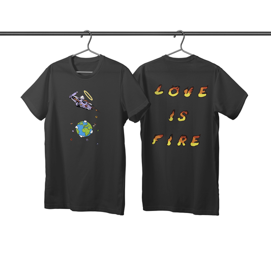 BLK LEAK LOVE IS FIRE T-SHIRT